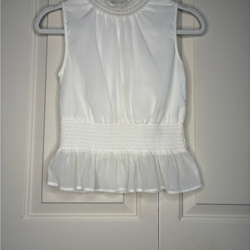 Japna White Sleeveless Blouse